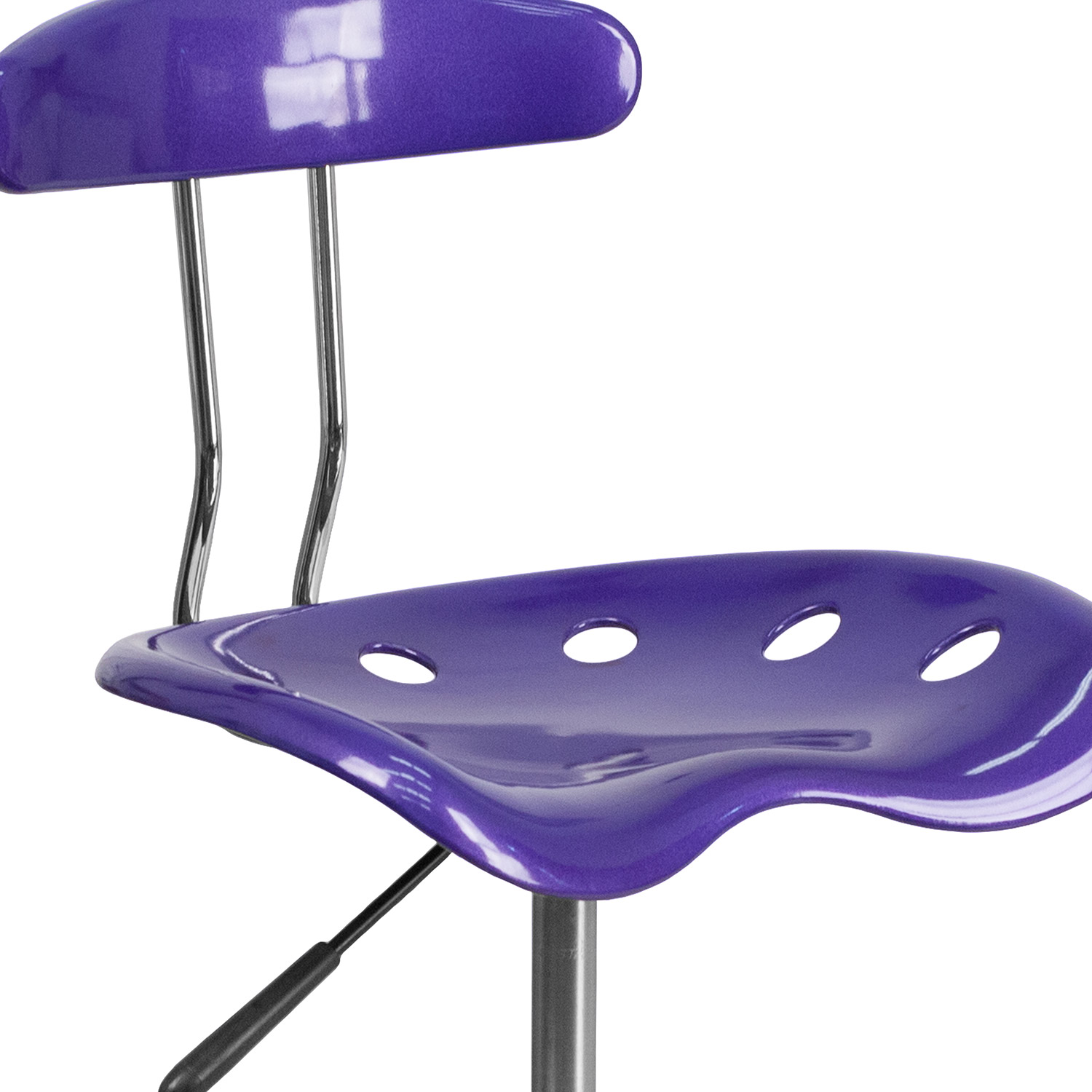 BLNK Elliott Vibrant Chrome Swivel Task Office Chair with Tractor Seat - Violet