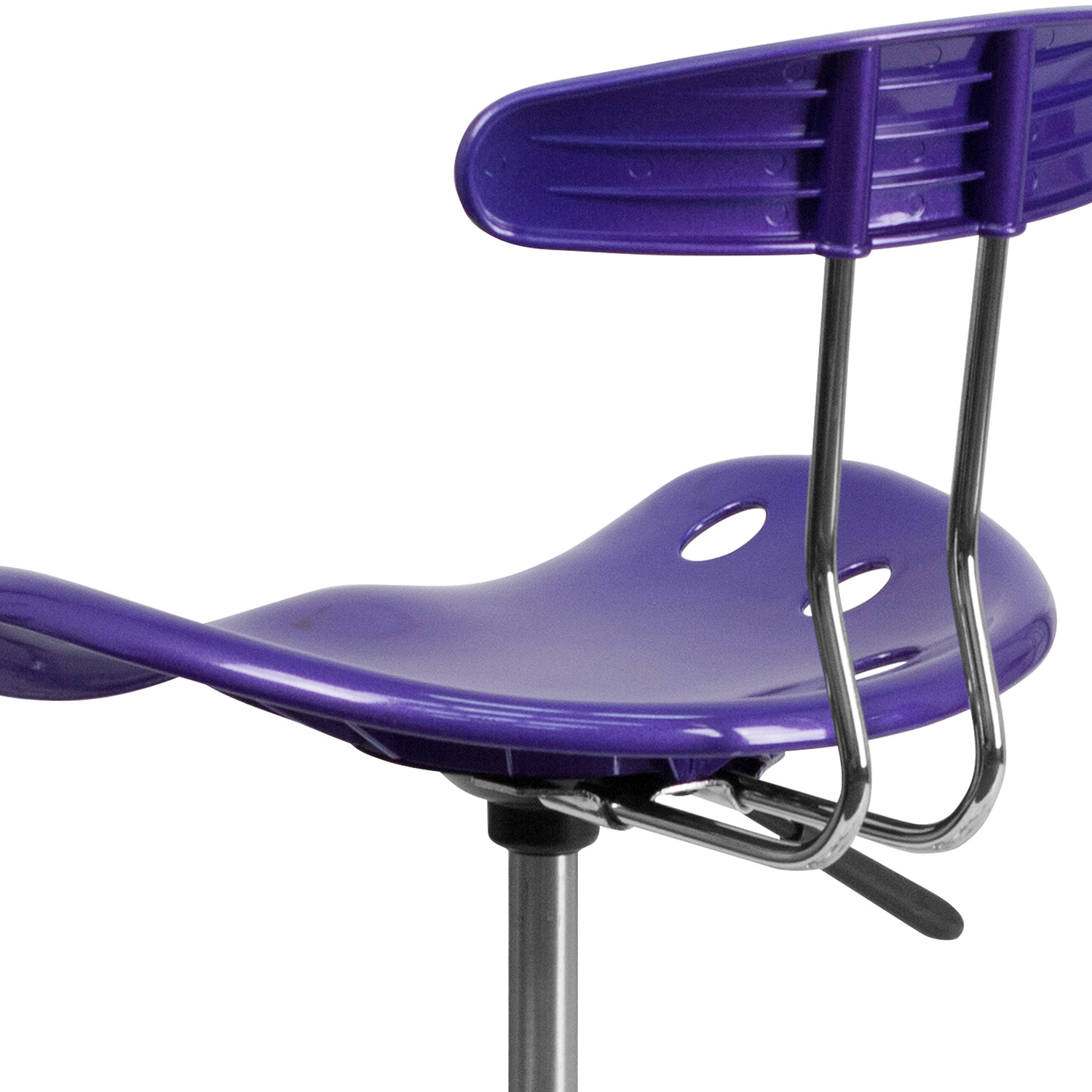 BLNK Elliott Vibrant Chrome Swivel Task Office Chair with Tractor Seat - Violet