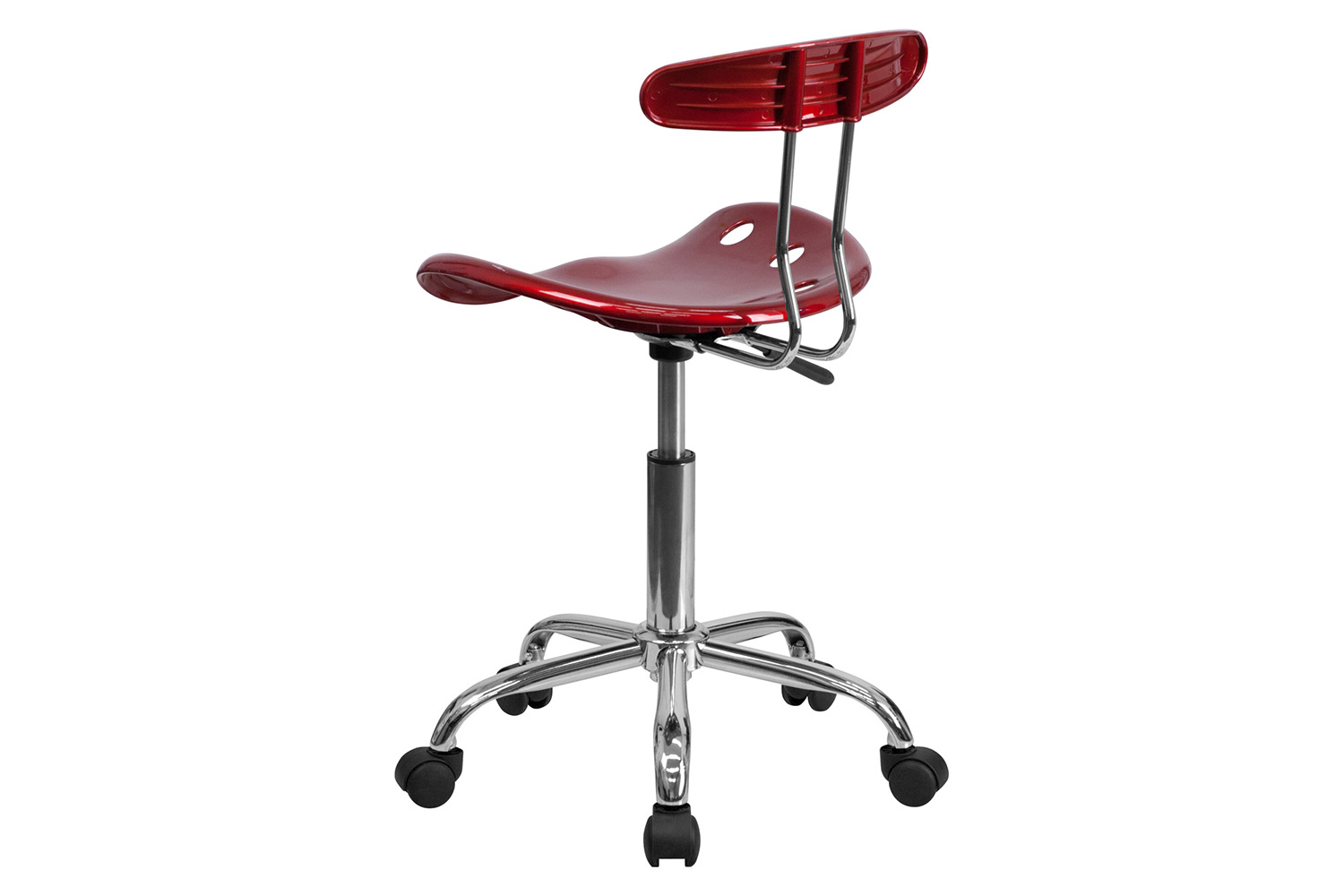 BLNK Elliott Vibrant Chrome Swivel Task Office Chair with Tractor Seat - Wine Red