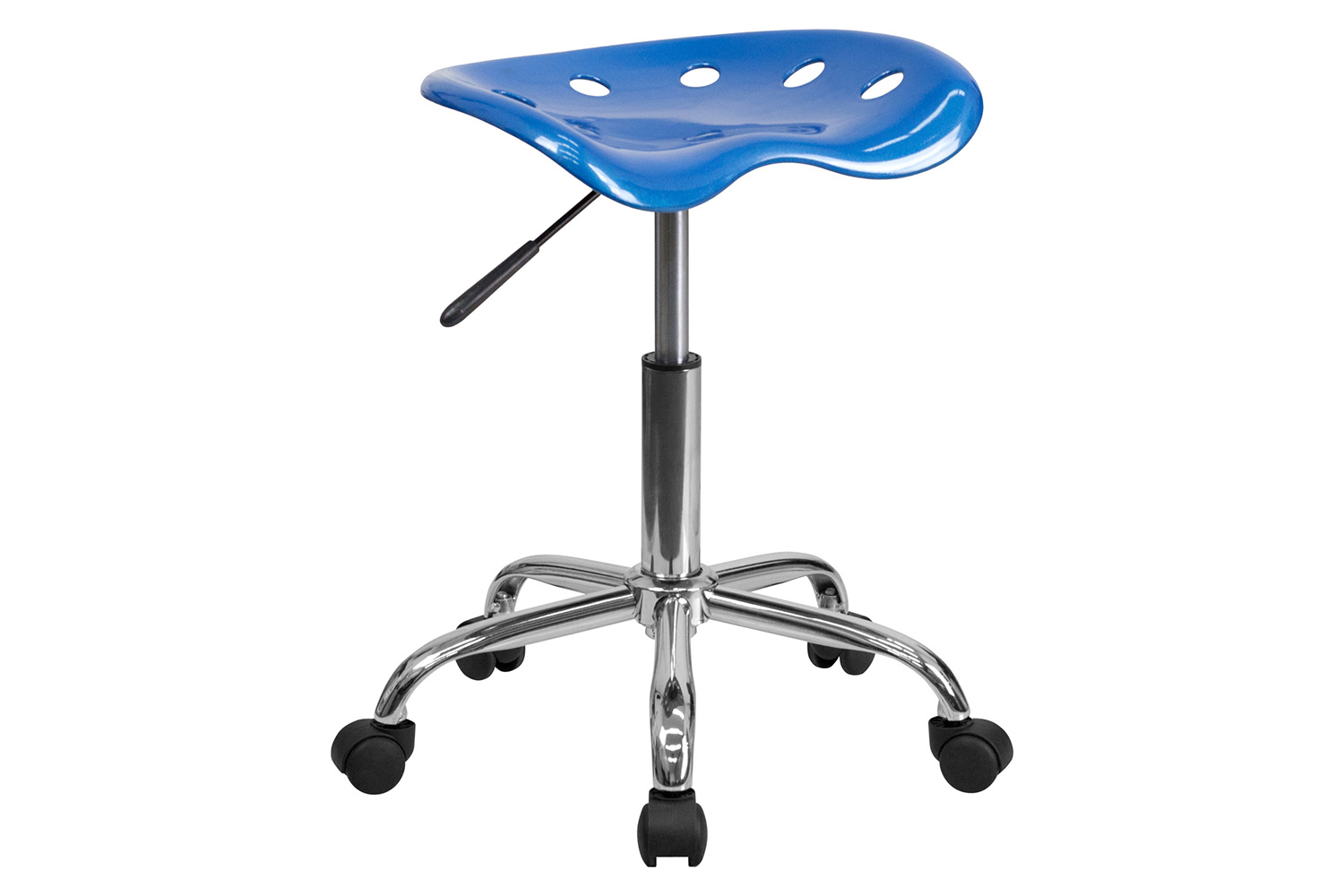 BLNK Taylor Vibrant Chrome Stool with Tractor Seat - Bright Blue