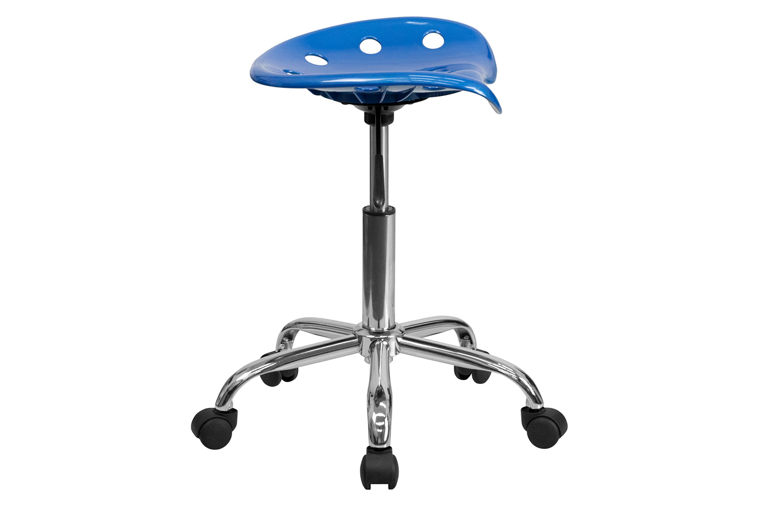 BLNK Taylor Vibrant Chrome Stool with Tractor Seat - Bright Blue