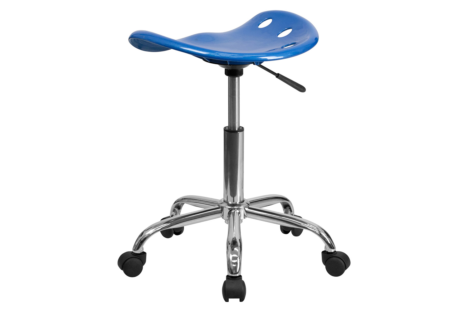 BLNK Taylor Vibrant Chrome Stool with Tractor Seat - Bright Blue