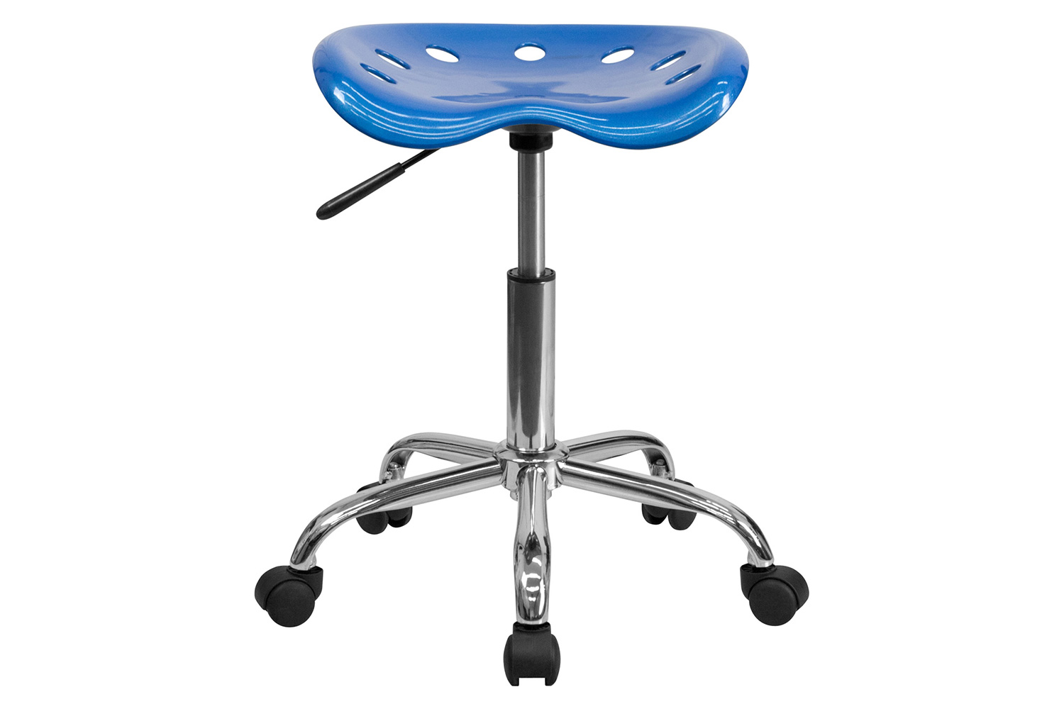 BLNK Taylor Vibrant Chrome Stool with Tractor Seat - Bright Blue