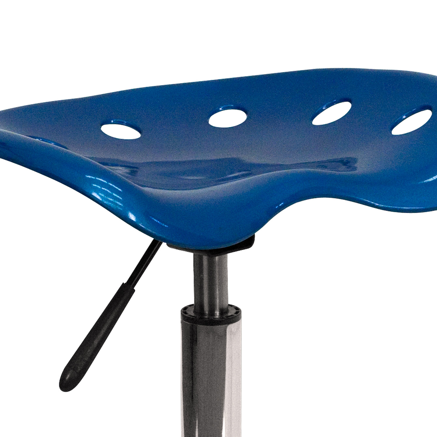 BLNK Taylor Vibrant Chrome Stool with Tractor Seat - Bright Blue