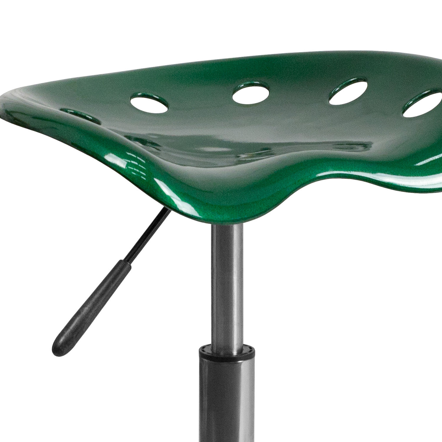 BLNK Taylor Vibrant Chrome Stool with Tractor Seat - Green