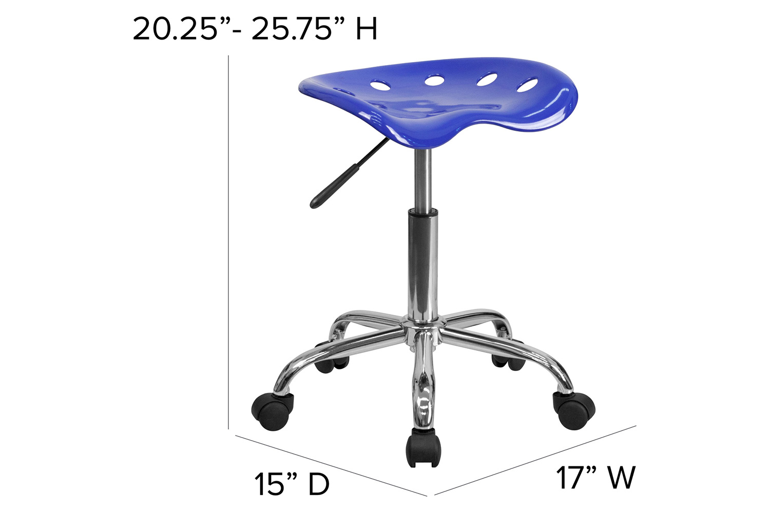 BLNK Taylor Vibrant Chrome Stool with Tractor Seat - Nautical Blue