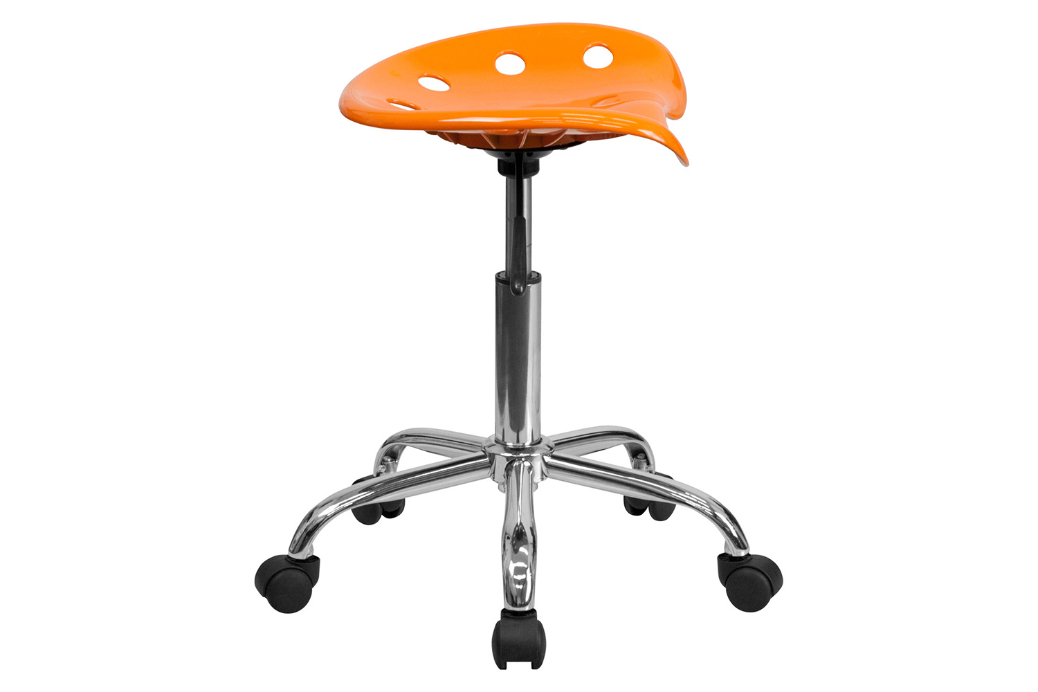 BLNK Taylor Vibrant Chrome Stool with Tractor Seat - Orange