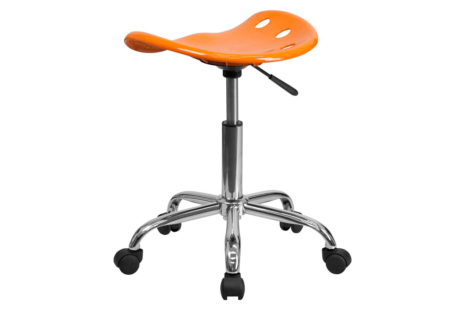 BLNK Taylor Vibrant Chrome Stool with Tractor Seat - Orange