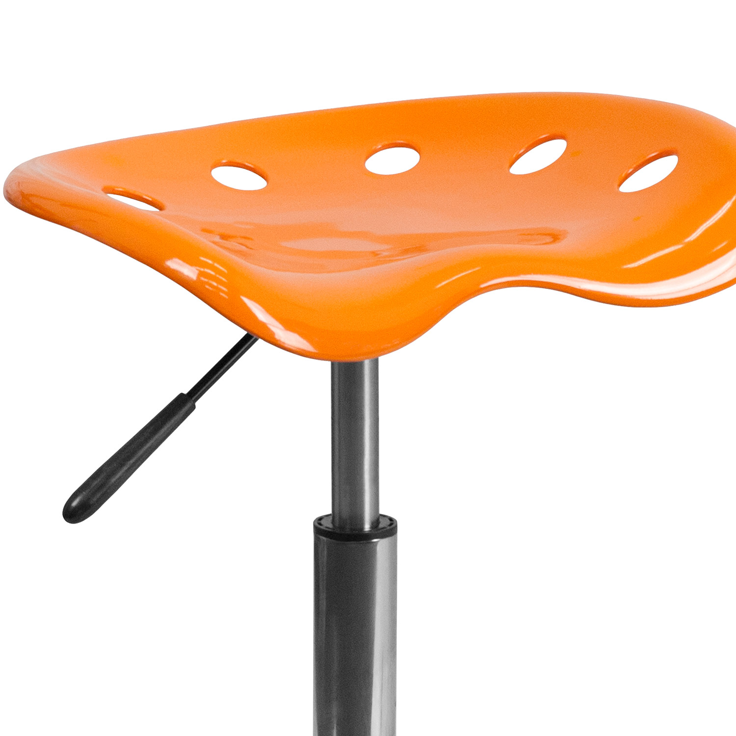 BLNK Taylor Vibrant Chrome Stool with Tractor Seat - Orange