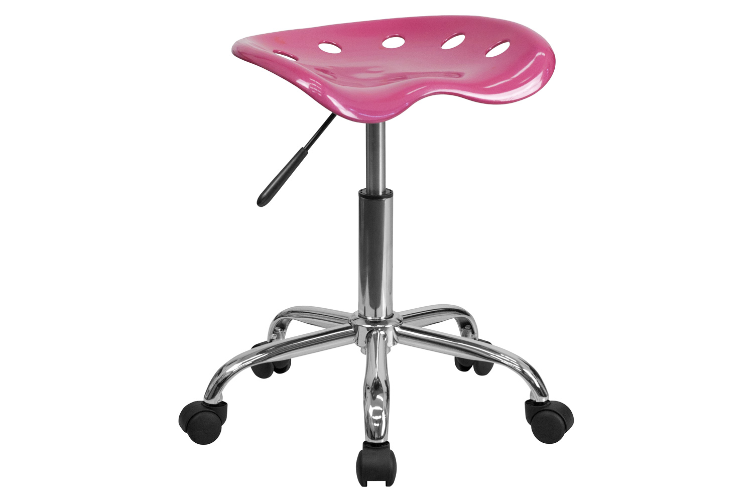 BLNK Taylor Vibrant Chrome Stool with Tractor Seat - Pink