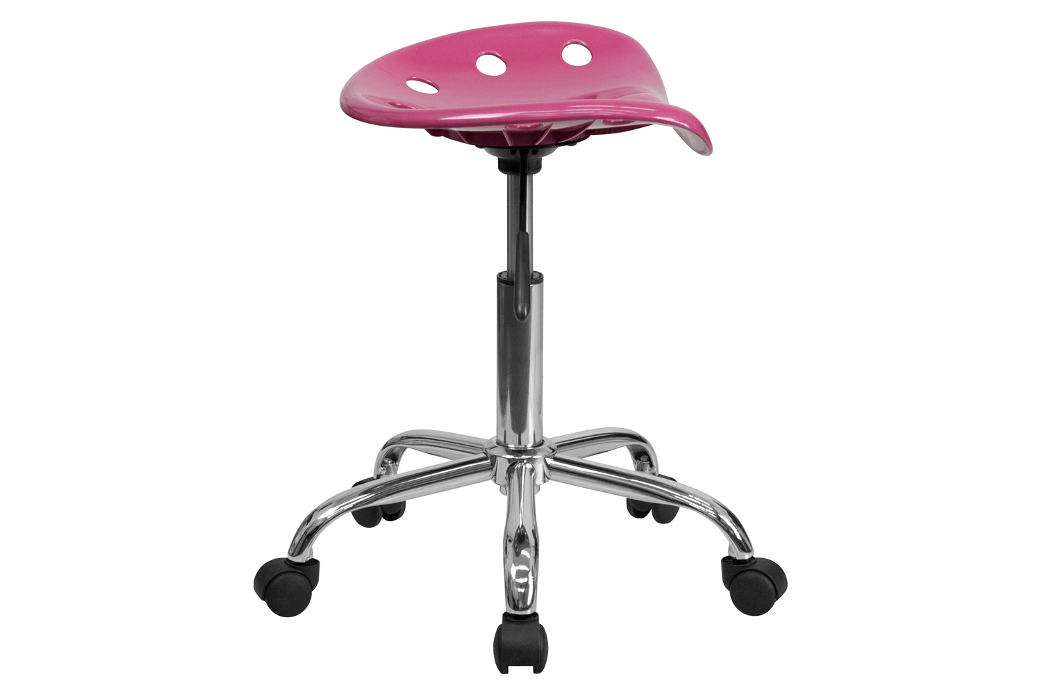 BLNK Taylor Vibrant Chrome Stool with Tractor Seat - Pink