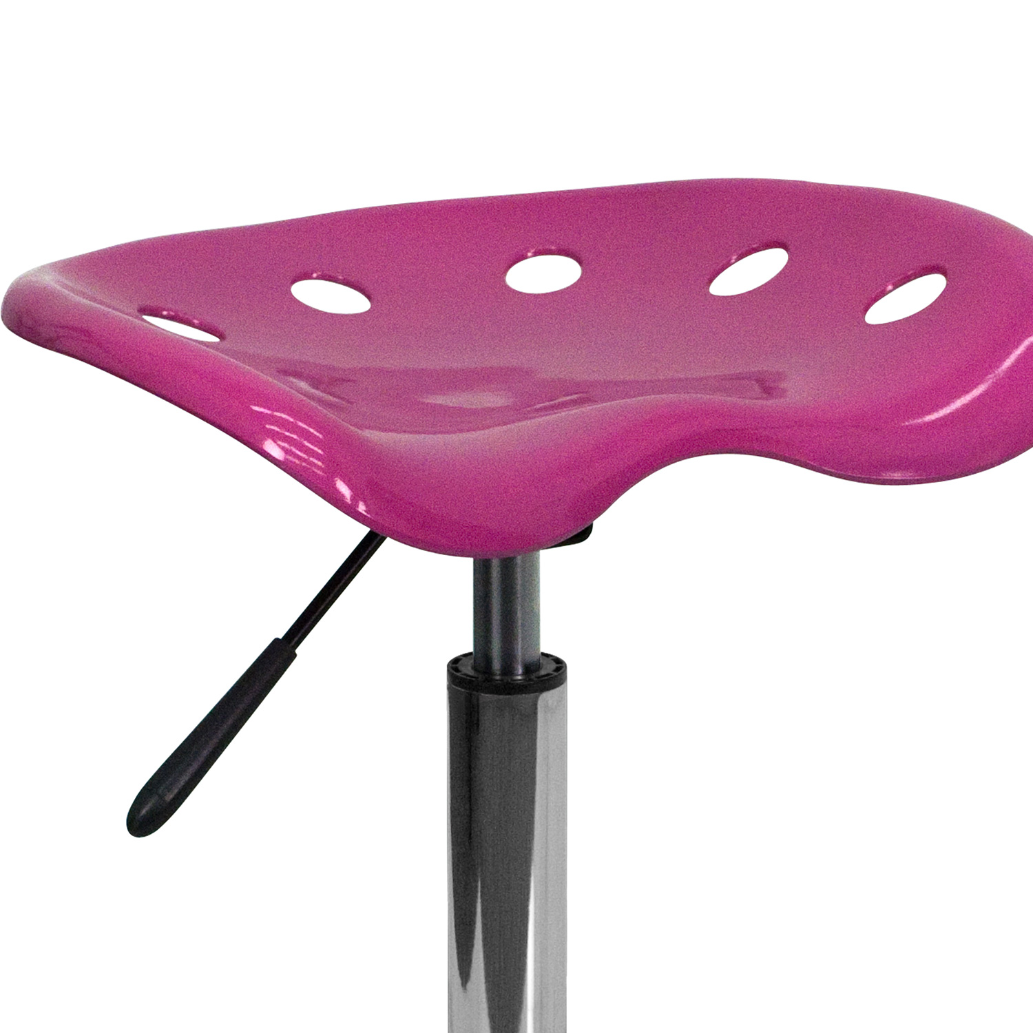 BLNK Taylor Vibrant Chrome Stool with Tractor Seat - Pink