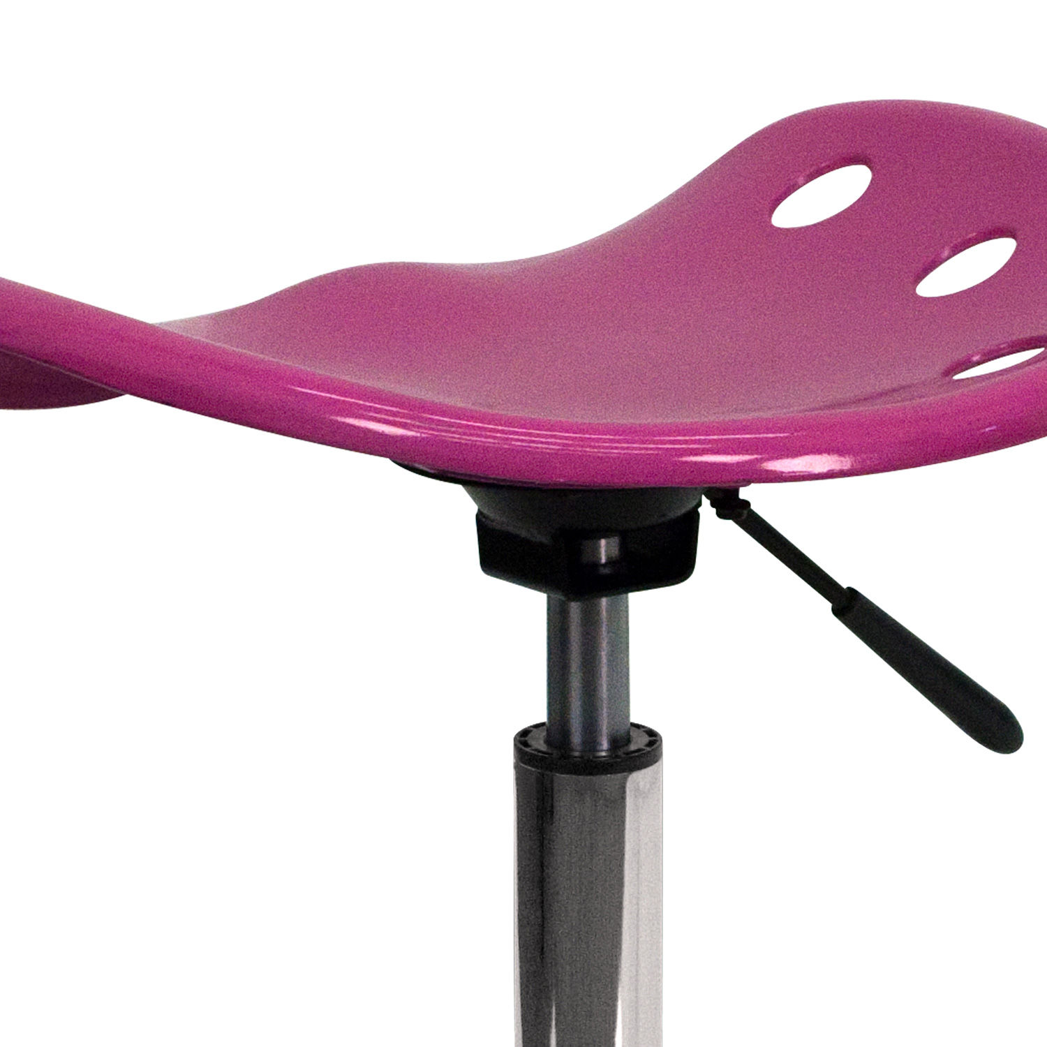 BLNK Taylor Vibrant Chrome Stool with Tractor Seat - Pink