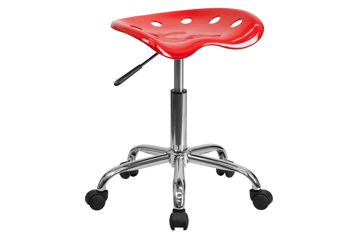 BLNK Taylor Vibrant Chrome Stool with Tractor Seat - Red