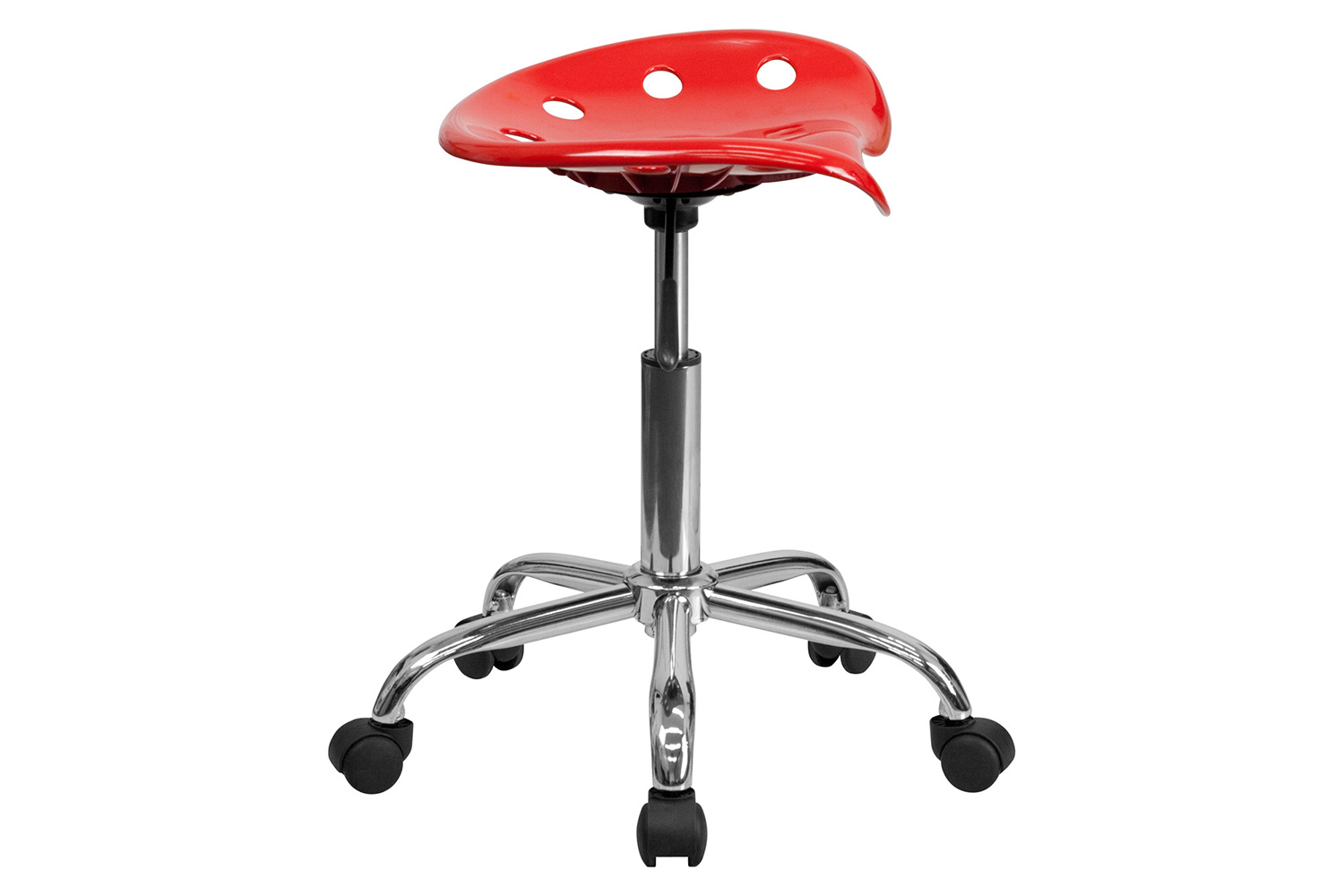 BLNK Taylor Vibrant Chrome Stool with Tractor Seat - Red