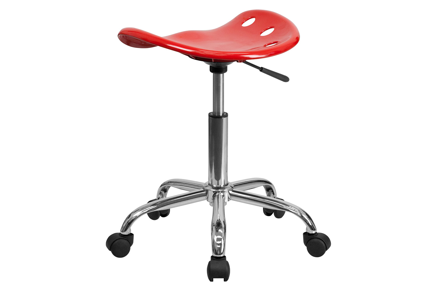 BLNK Taylor Vibrant Chrome Stool with Tractor Seat - Red