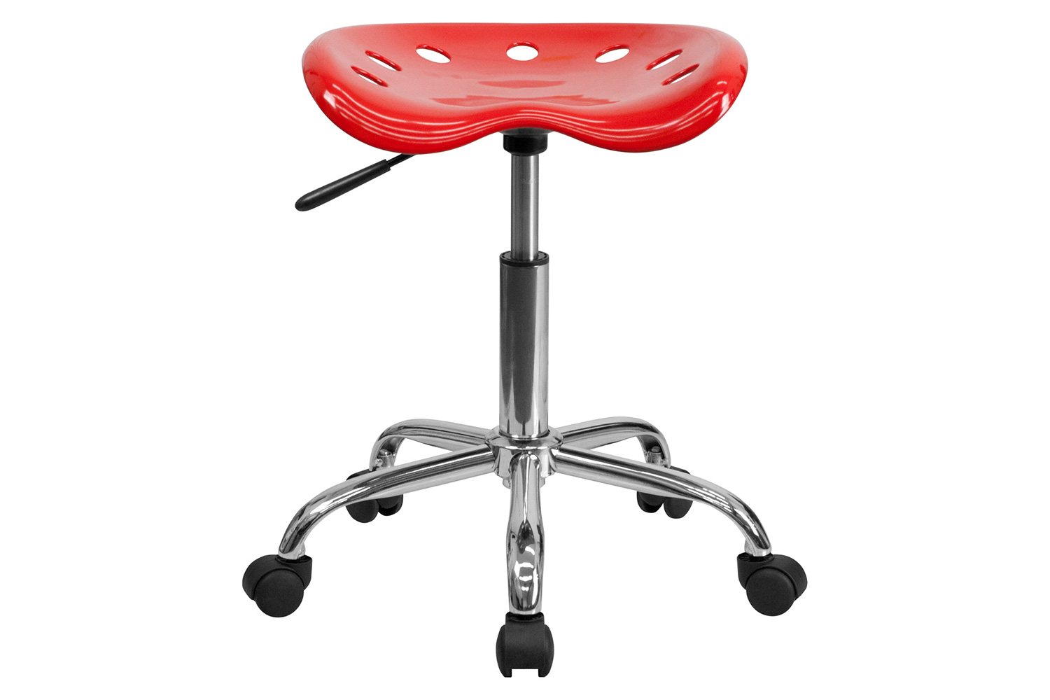 BLNK Taylor Vibrant Chrome Stool with Tractor Seat - Red