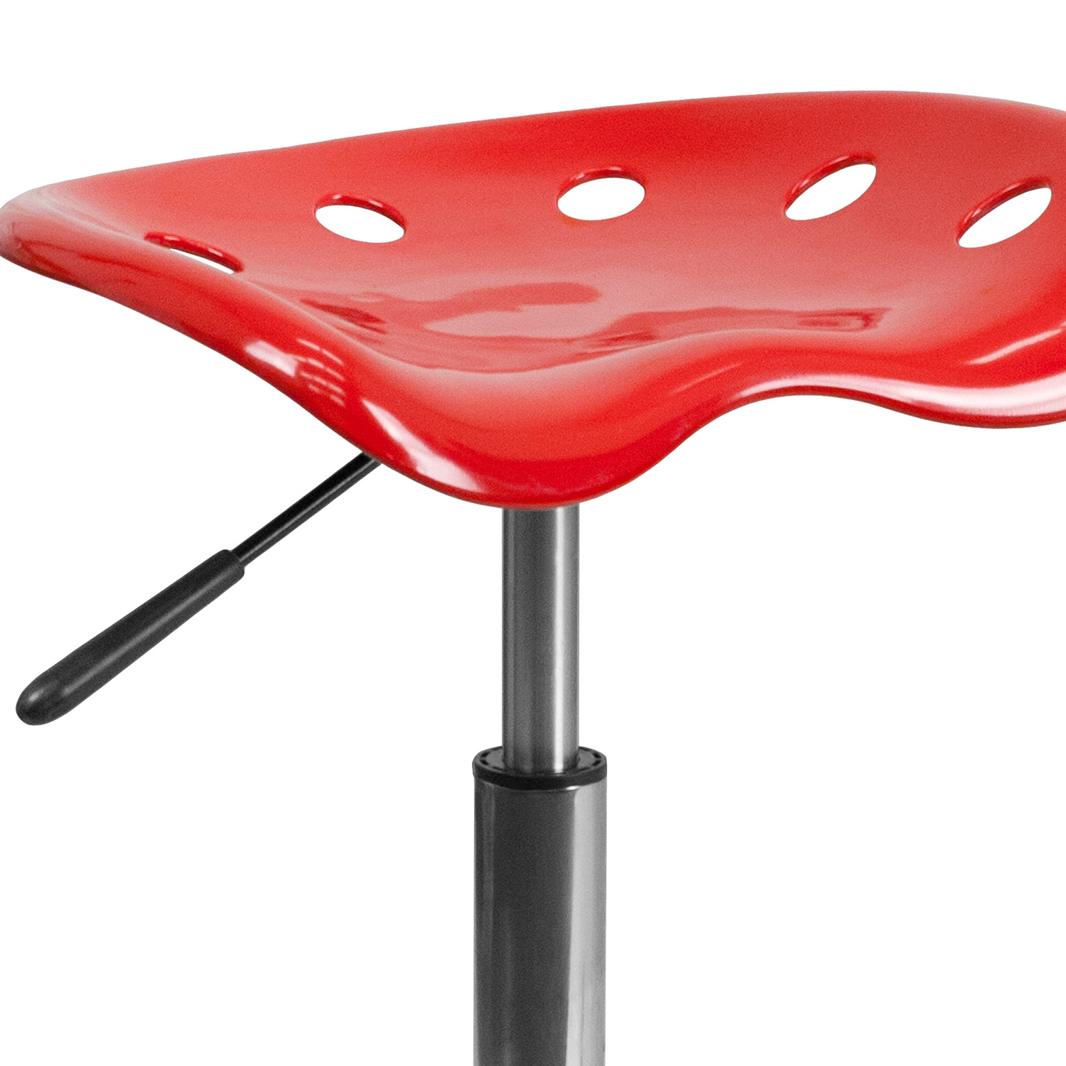 BLNK Taylor Vibrant Chrome Stool with Tractor Seat - Red