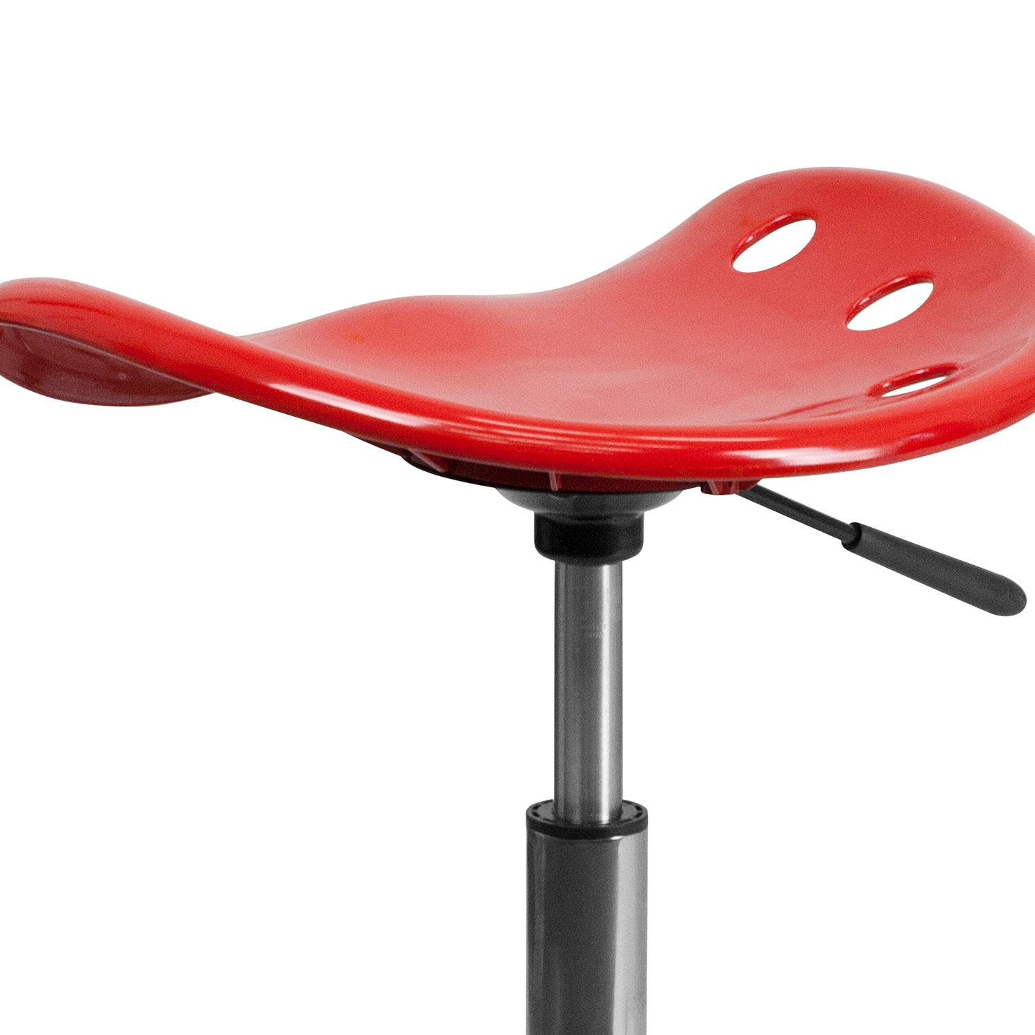 BLNK Taylor Vibrant Chrome Stool with Tractor Seat - Red