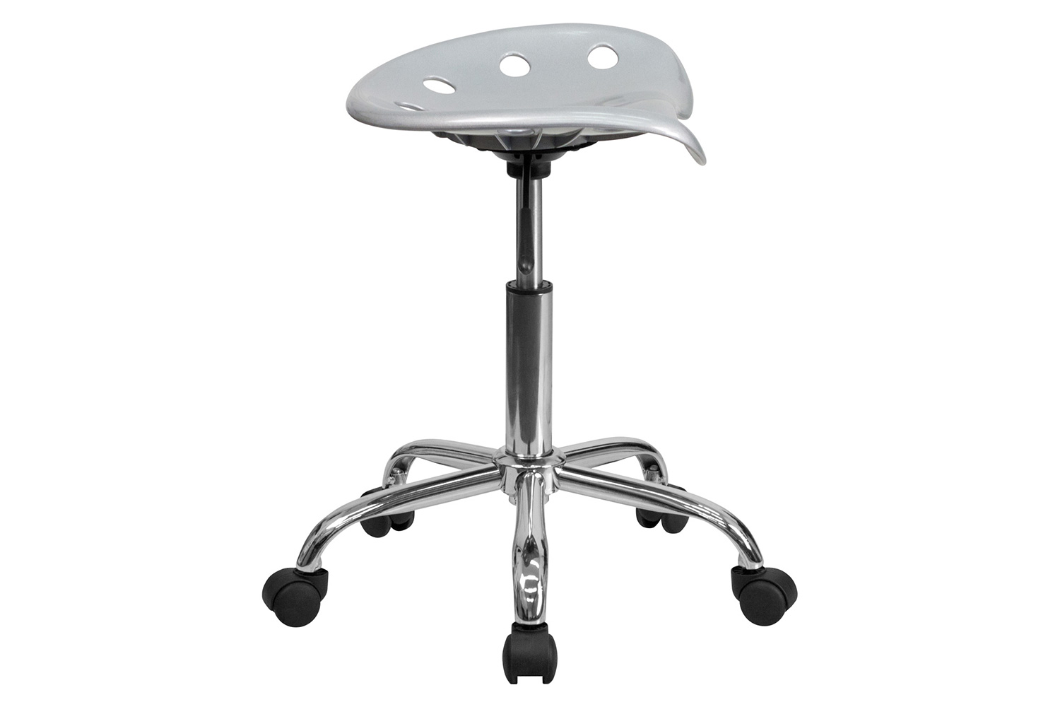 BLNK Taylor Vibrant Chrome Stool with Tractor Seat - Silver