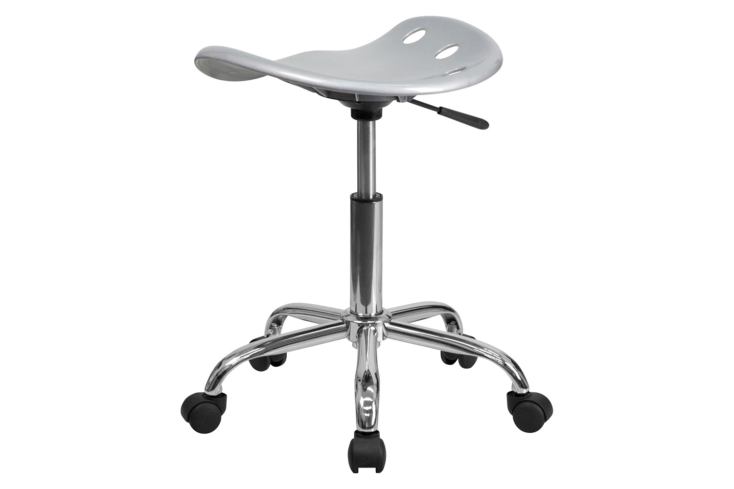 BLNK Taylor Vibrant Chrome Stool with Tractor Seat - Silver