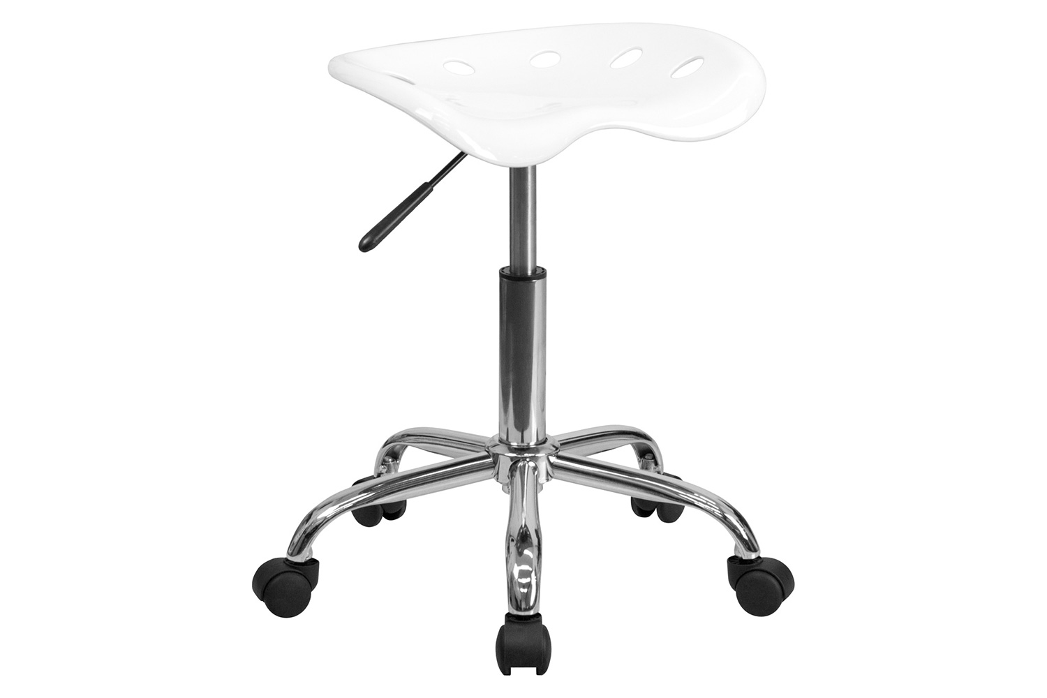 BLNK Taylor Vibrant Chrome Stool with Tractor Seat - White