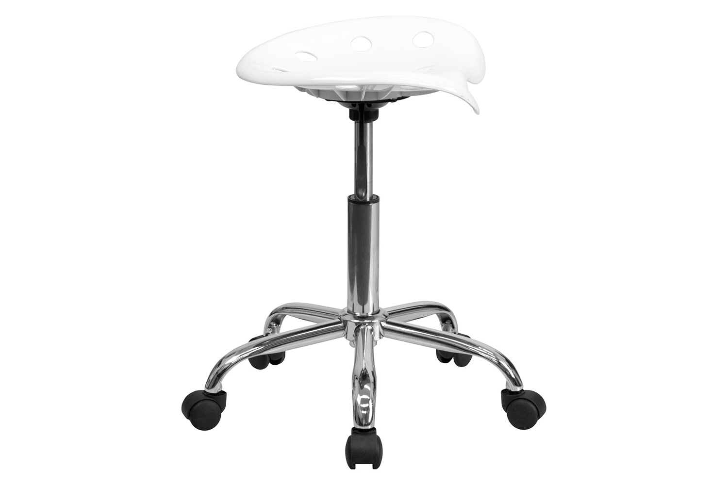 BLNK Taylor Vibrant Chrome Stool with Tractor Seat - White