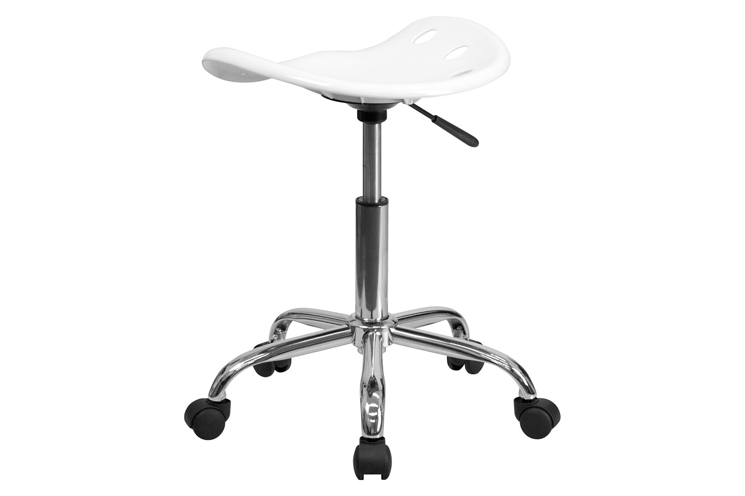 BLNK Taylor Vibrant Chrome Stool with Tractor Seat - White