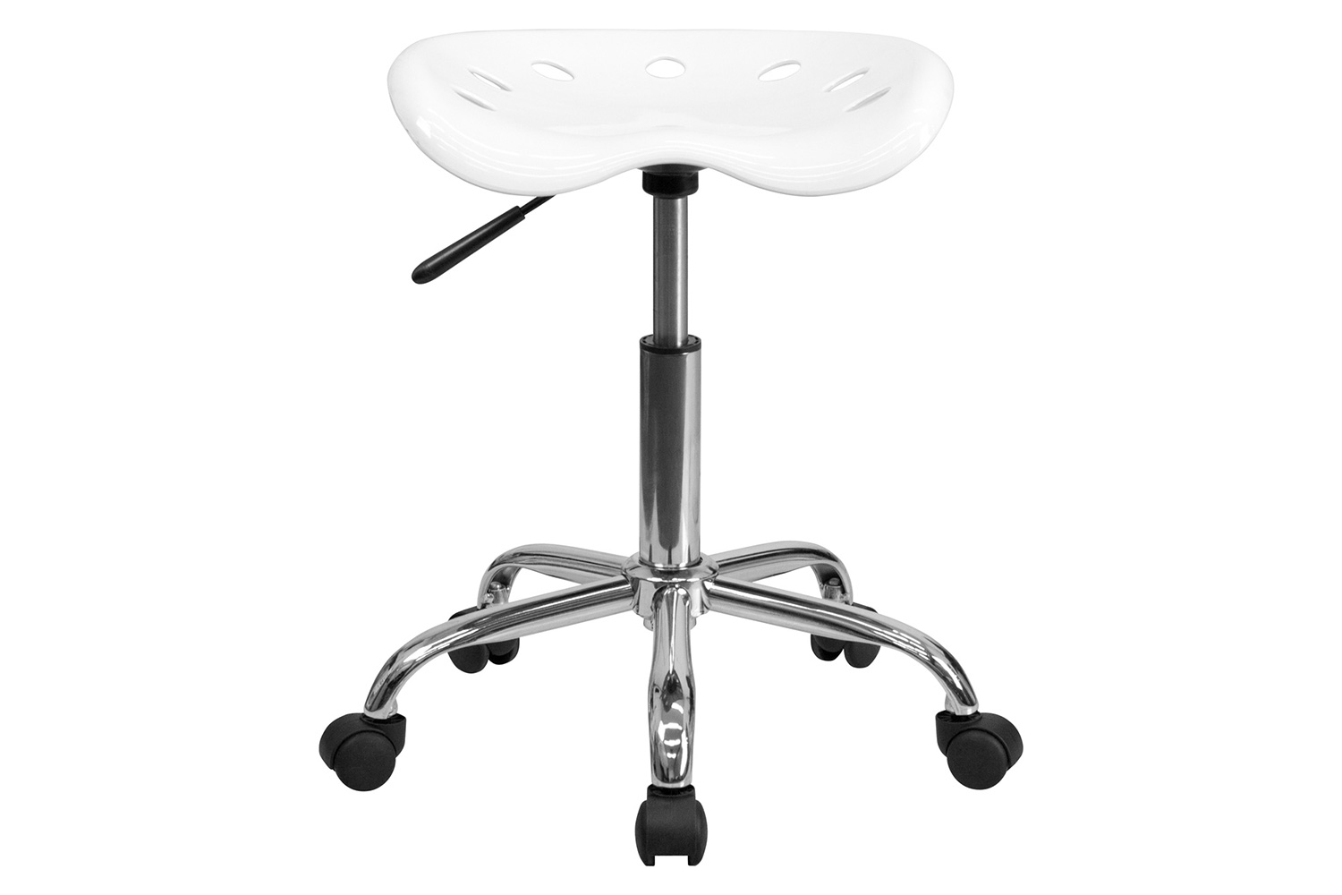 BLNK Taylor Vibrant Chrome Stool with Tractor Seat - White