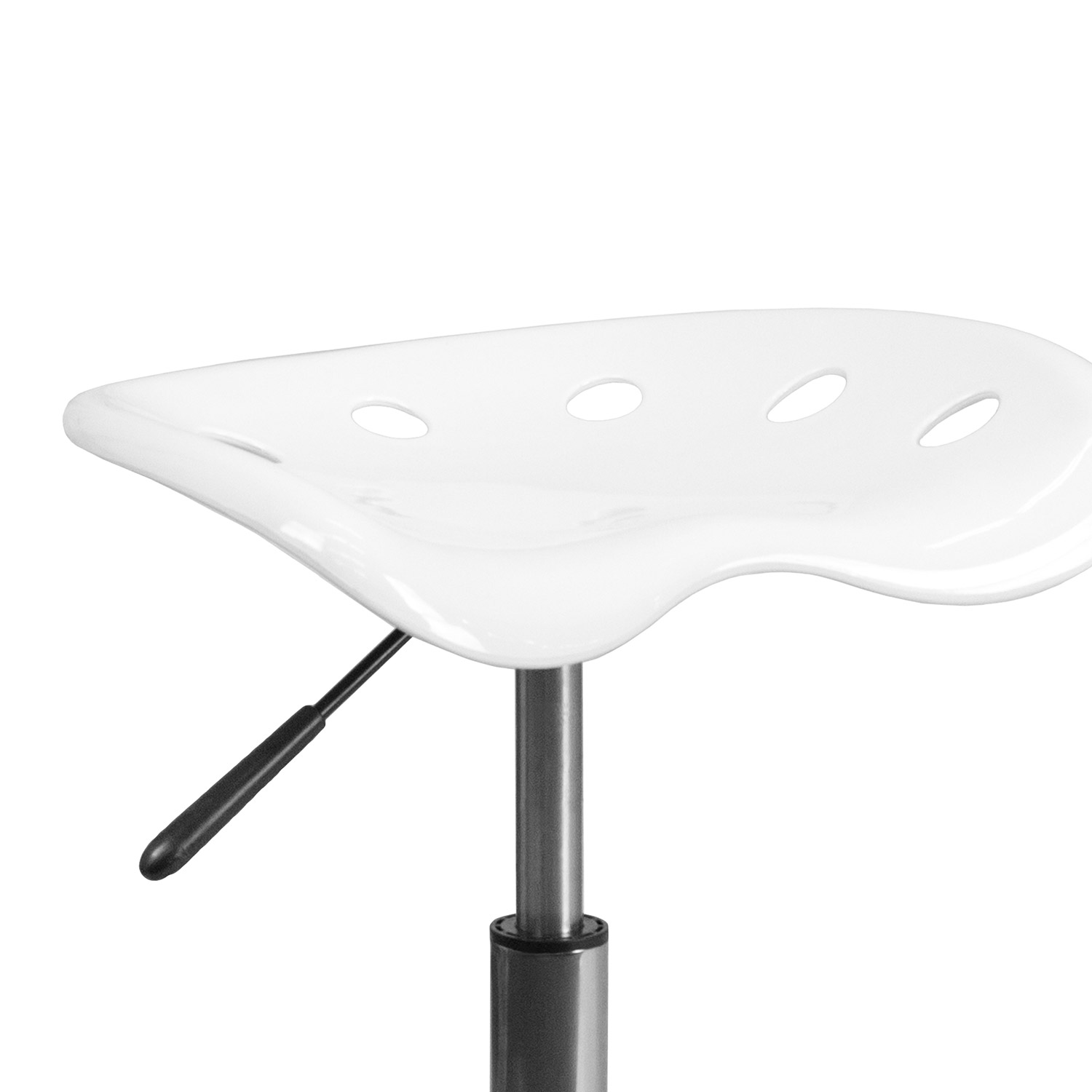 BLNK Taylor Vibrant Chrome Stool with Tractor Seat - White