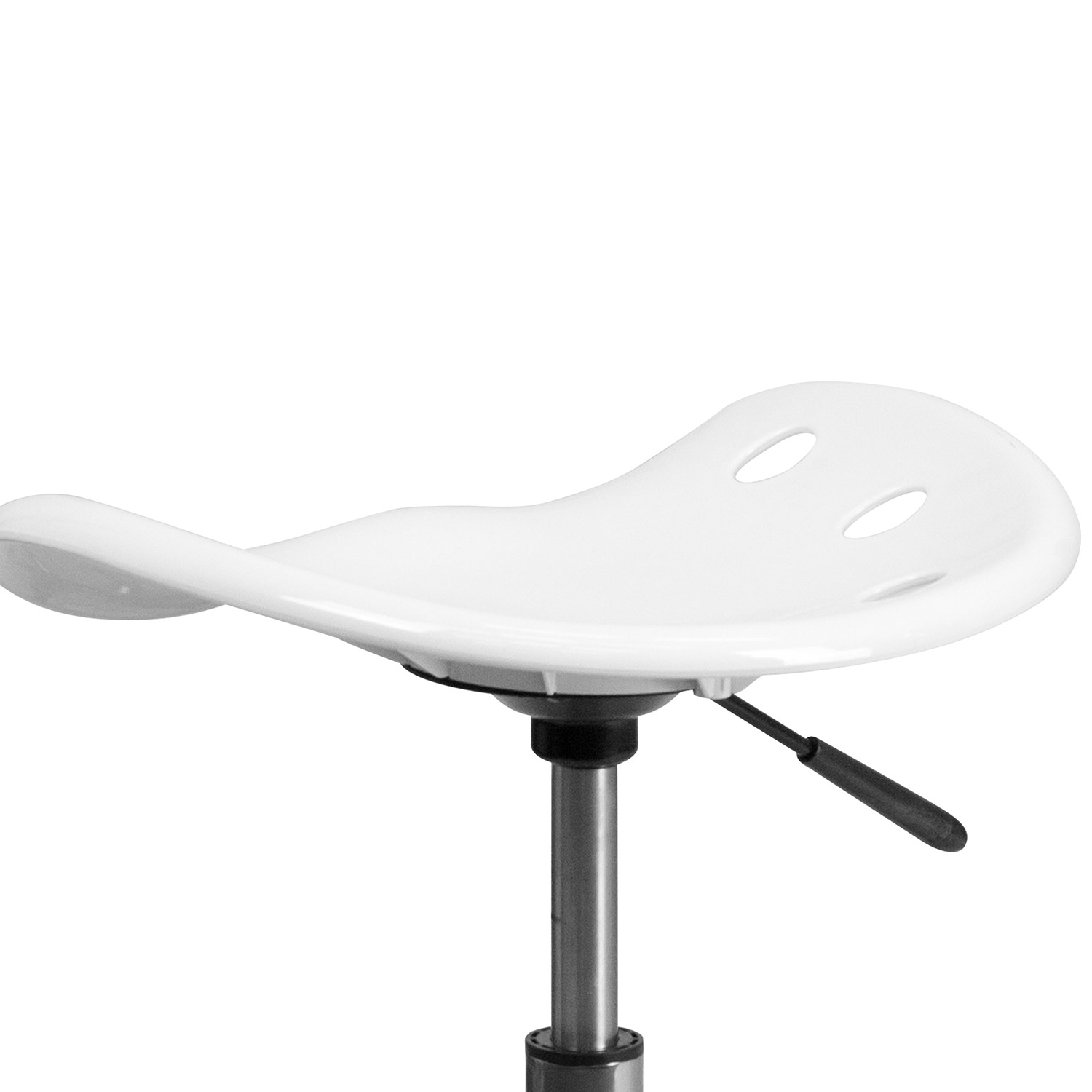 BLNK Taylor Vibrant Chrome Stool with Tractor Seat - White