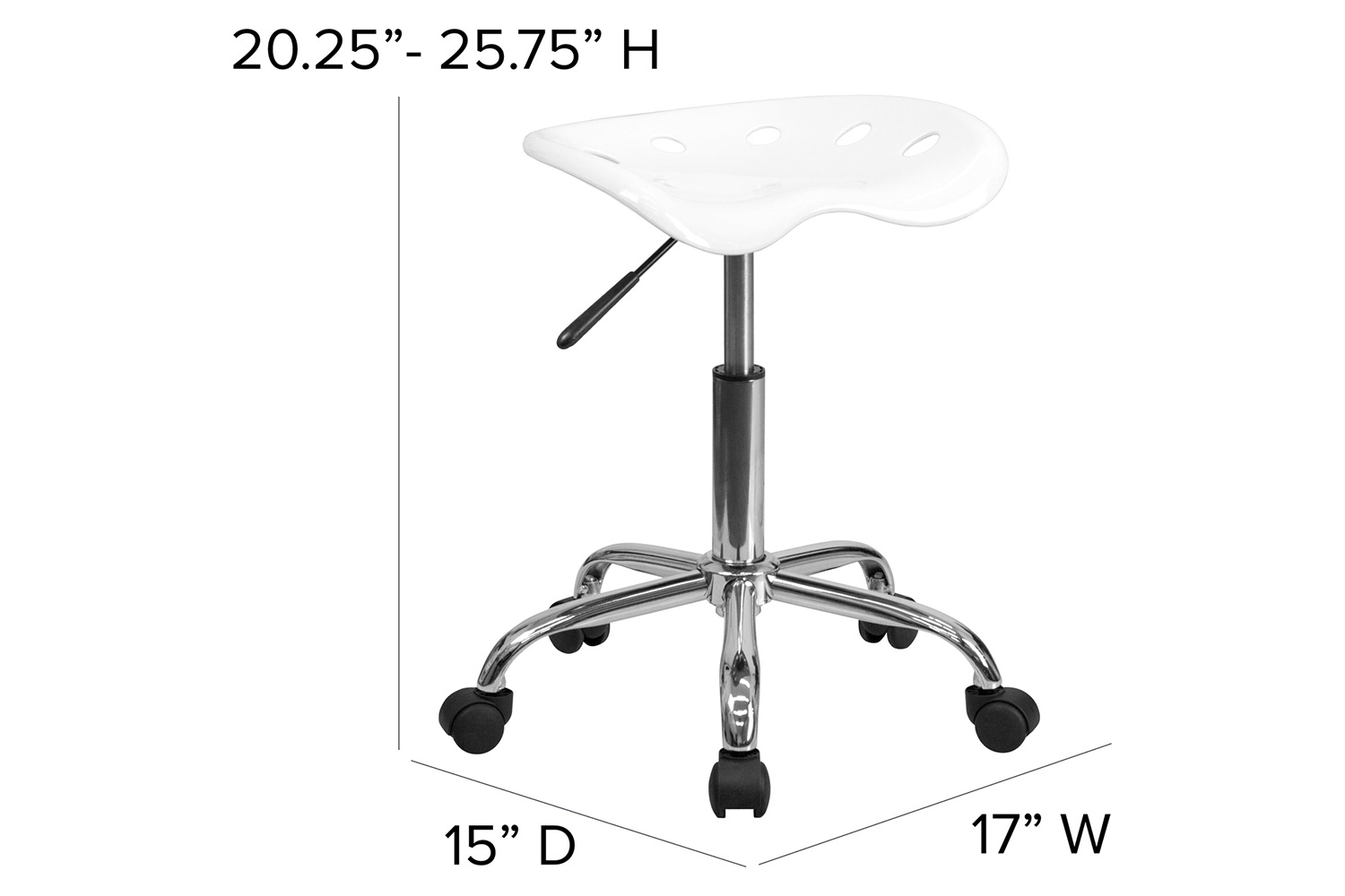 BLNK Taylor Vibrant Chrome Stool with Tractor Seat - White