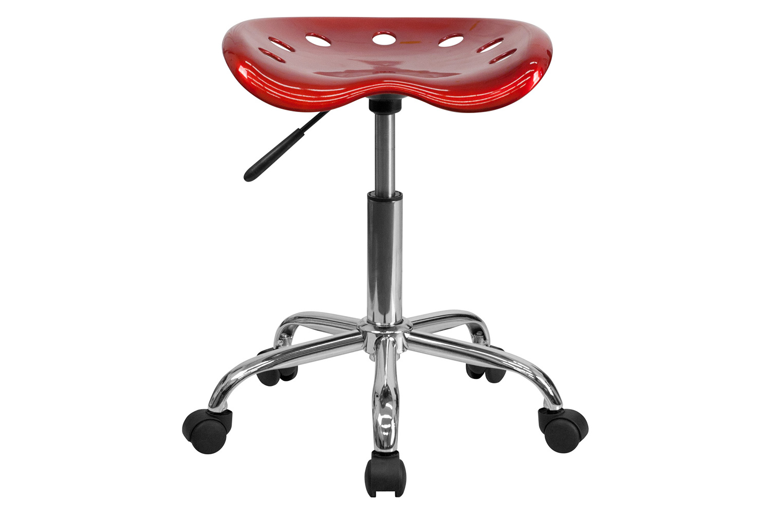 BLNK Taylor Vibrant Chrome Stool with Tractor Seat - Wine Red