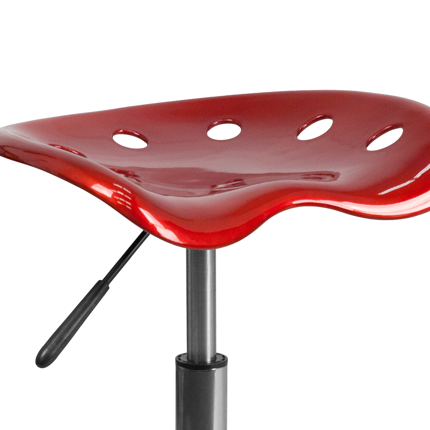 BLNK Taylor Vibrant Chrome Stool with Tractor Seat - Wine Red