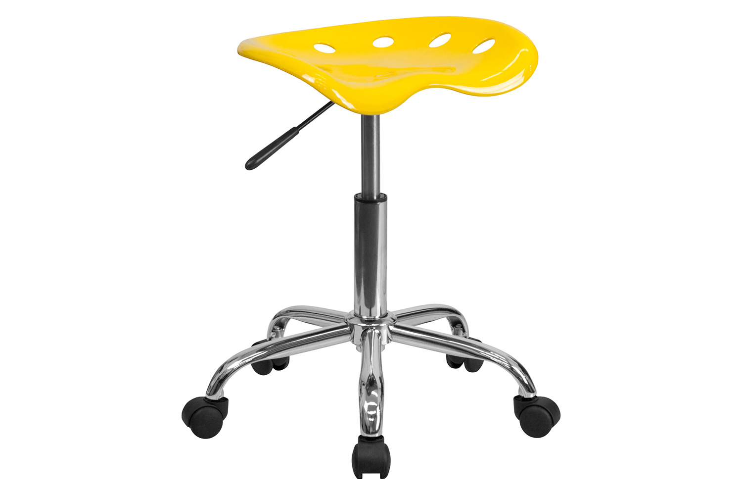 BLNK Taylor Vibrant Chrome Stool with Tractor Seat - Yellow