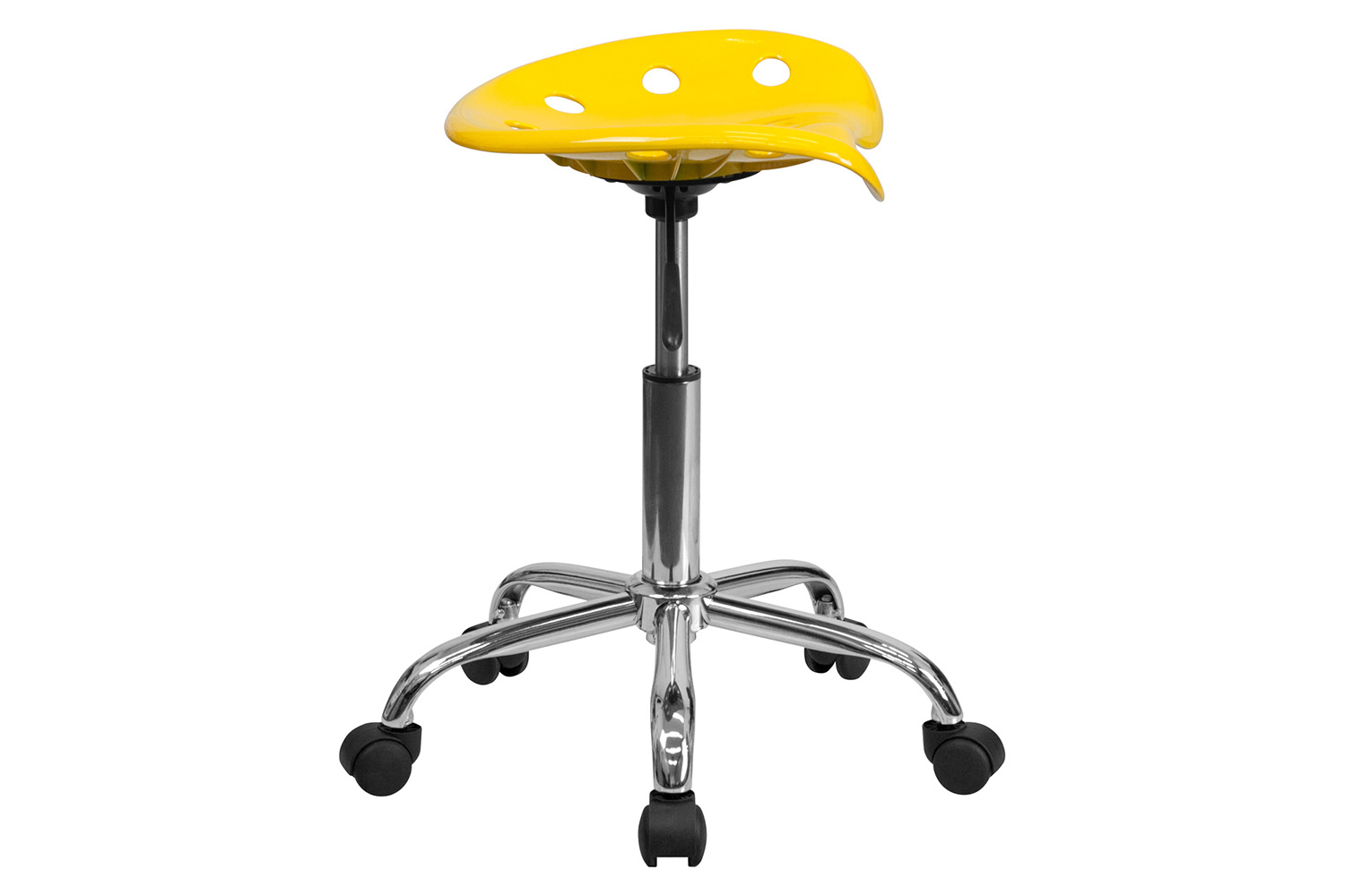 BLNK Taylor Vibrant Chrome Stool with Tractor Seat - Yellow