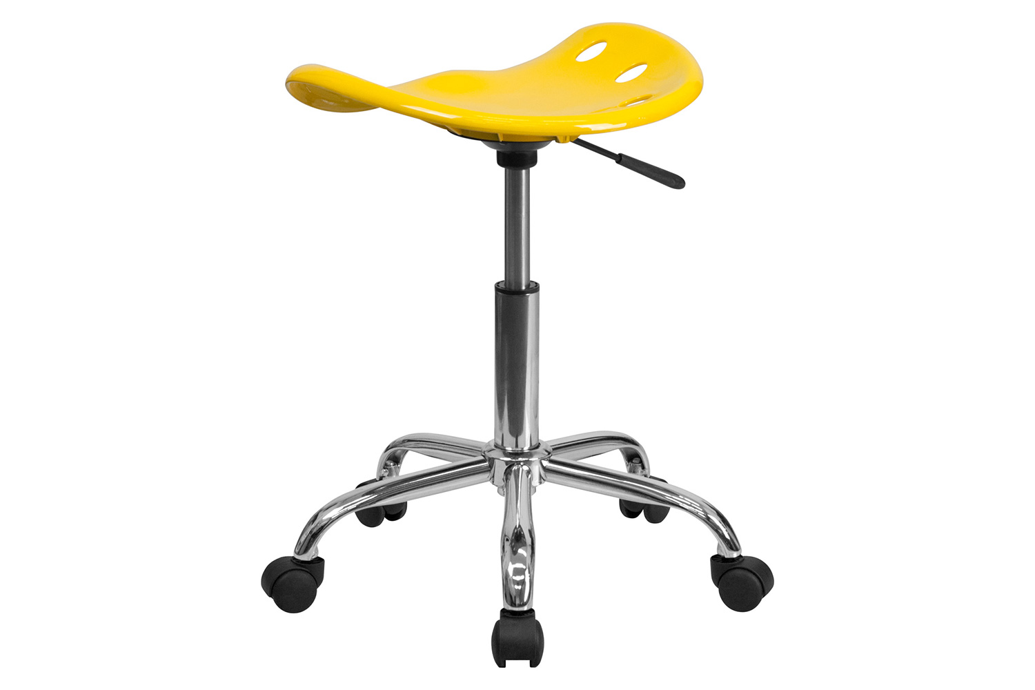 BLNK Taylor Vibrant Chrome Stool with Tractor Seat - Yellow