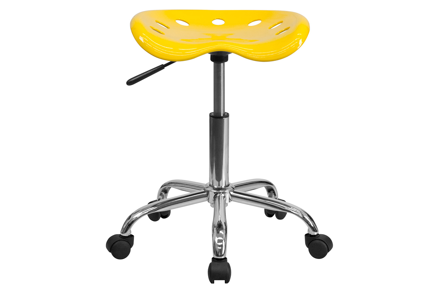 BLNK Taylor Vibrant Chrome Stool with Tractor Seat - Yellow