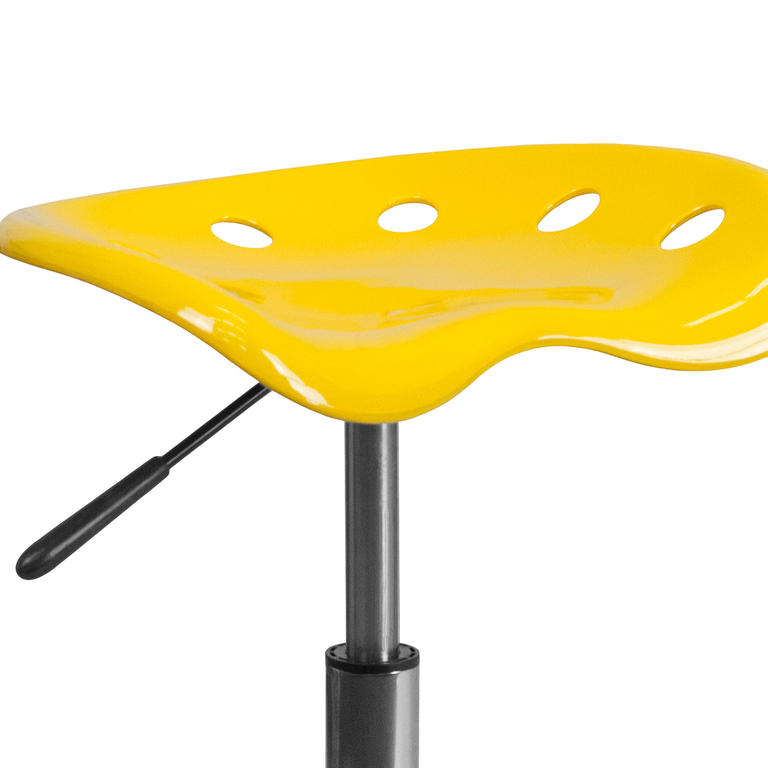 BLNK Taylor Vibrant Chrome Stool with Tractor Seat - Yellow