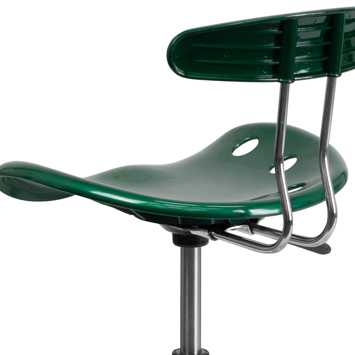 BLNK Bradley Vibrant Chrome Drafting Stool with Tractor Seat - Green