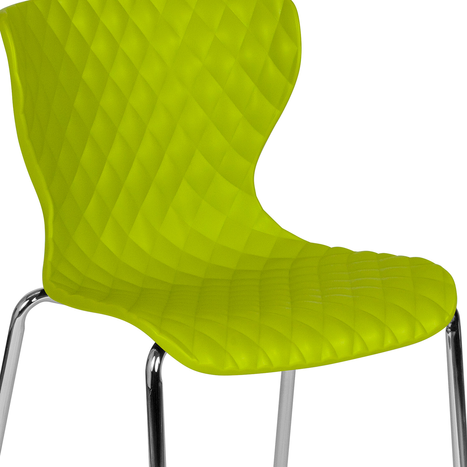 BLNK Lowell Plastic Contemporary Design Stack Chair - Citrus Green