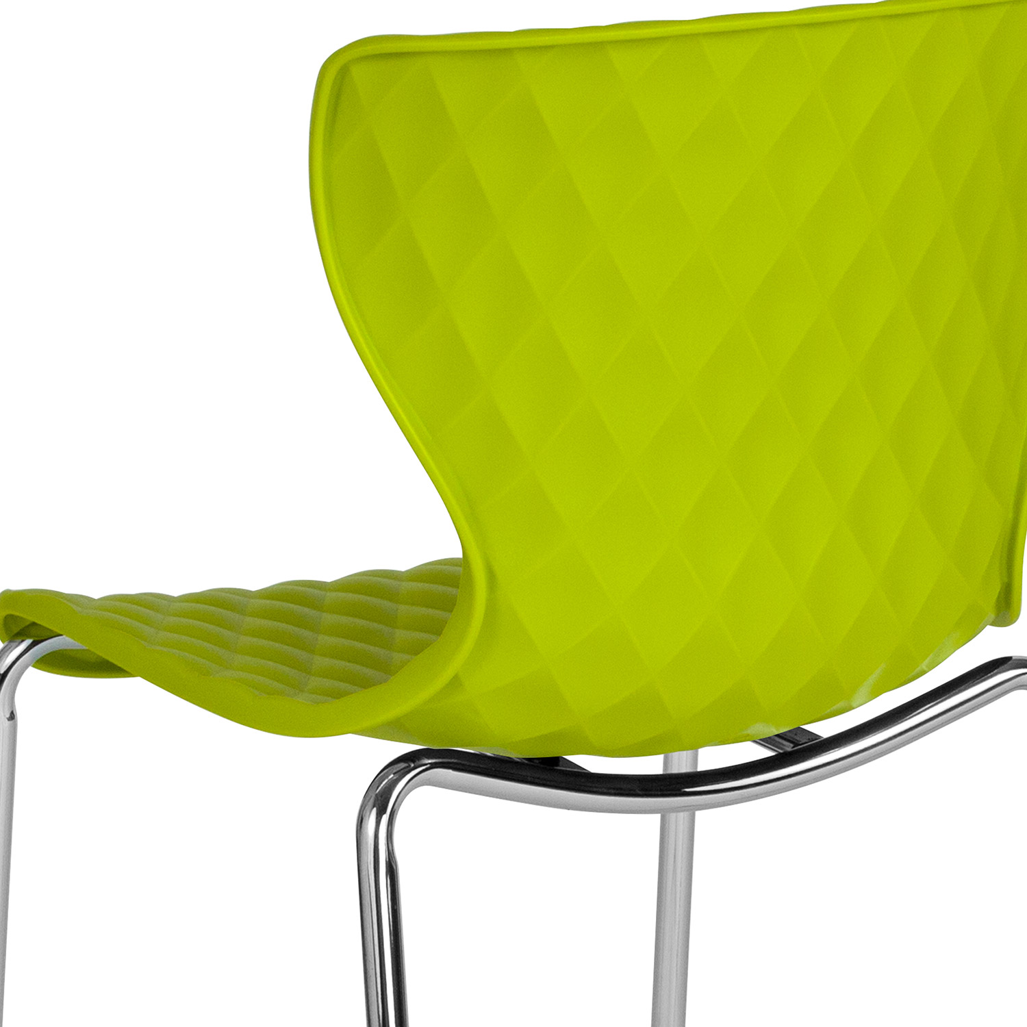 BLNK Lowell Plastic Contemporary Design Stack Chair - Citrus Green