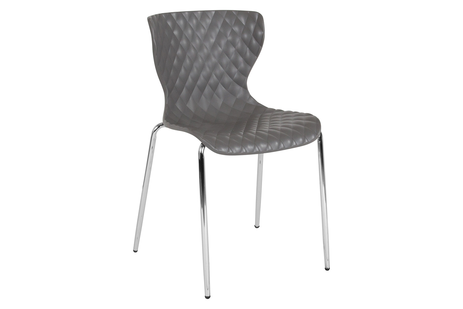 BLNK Lowell Plastic Contemporary Design Stack Chair - Gray