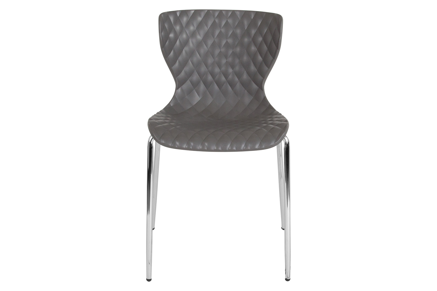 BLNK Lowell Plastic Contemporary Design Stack Chair - Gray