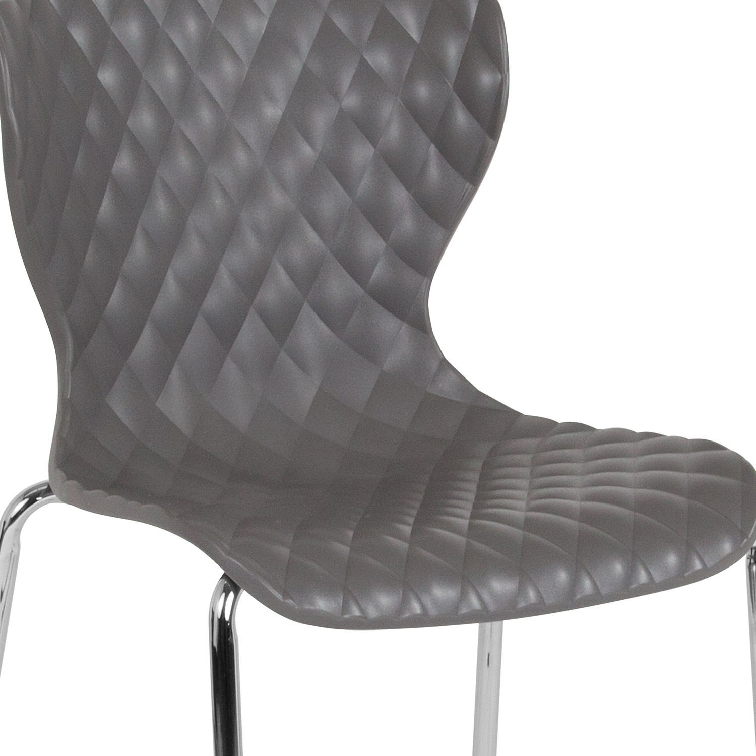 BLNK Lowell Plastic Contemporary Design Stack Chair - Gray