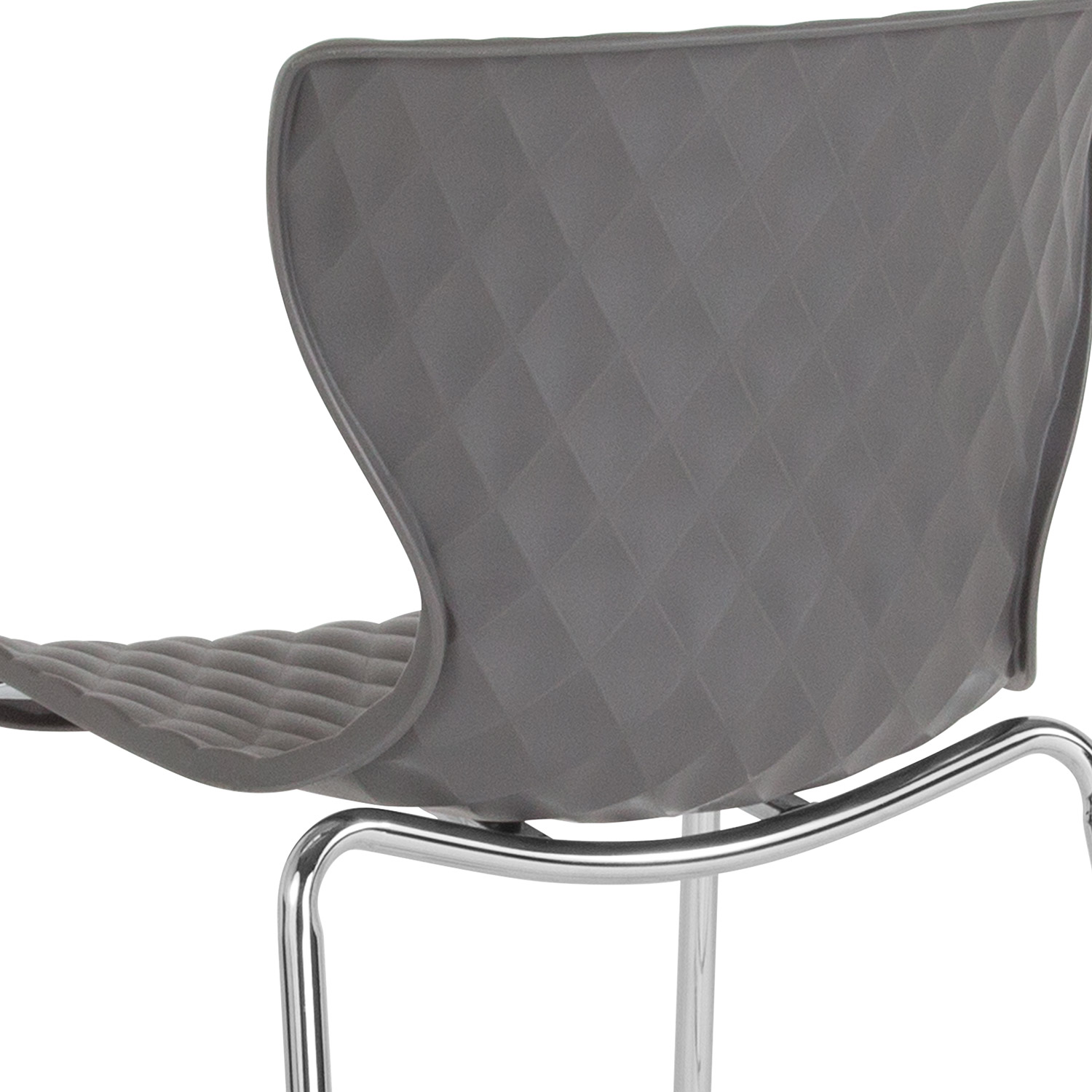 BLNK Lowell Plastic Contemporary Design Stack Chair - Gray