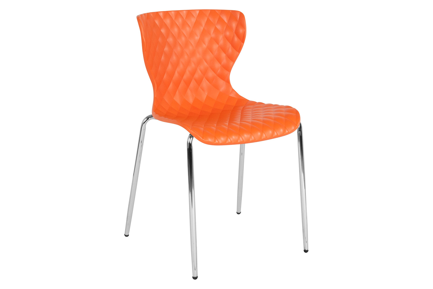 BLNK Lowell Plastic Contemporary Design Stack Chair - Orange