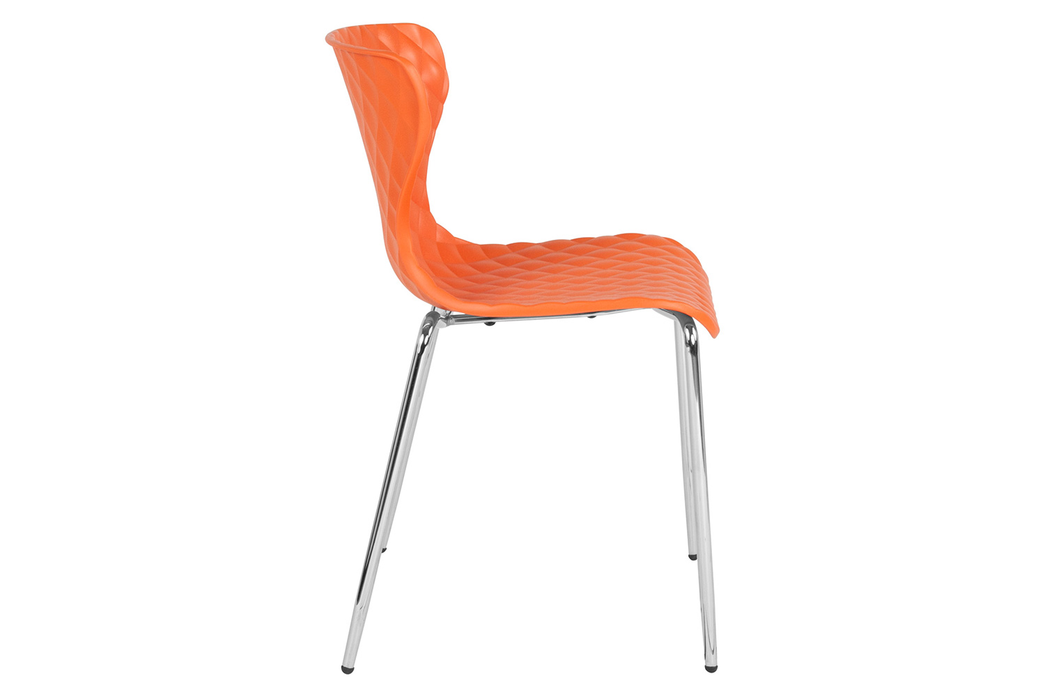 BLNK Lowell Plastic Contemporary Design Stack Chair - Orange