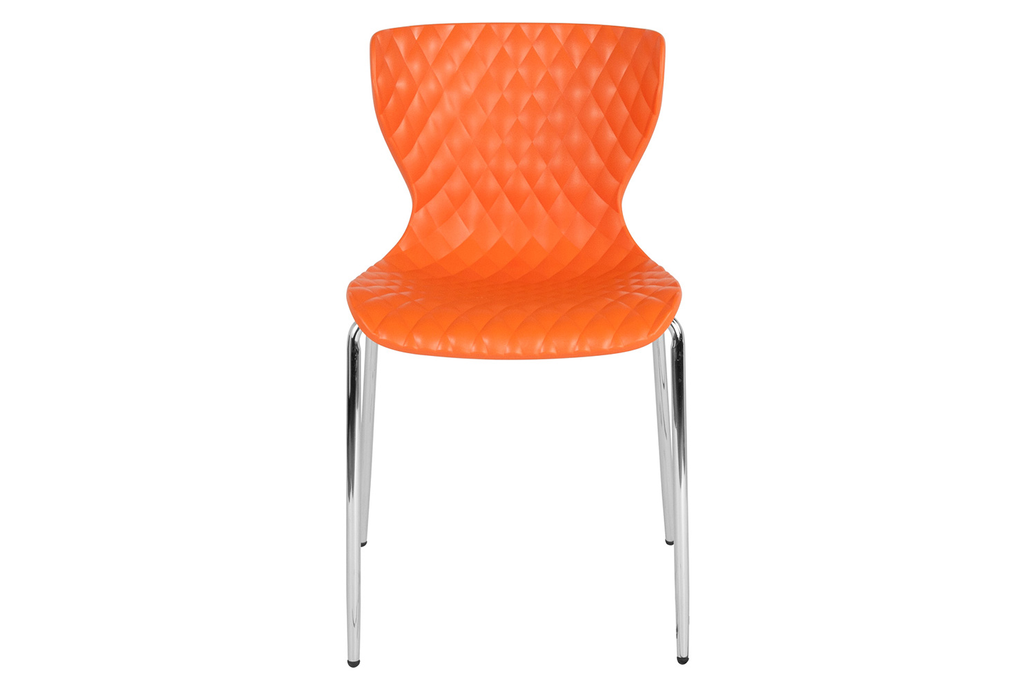 BLNK Lowell Plastic Contemporary Design Stack Chair - Orange