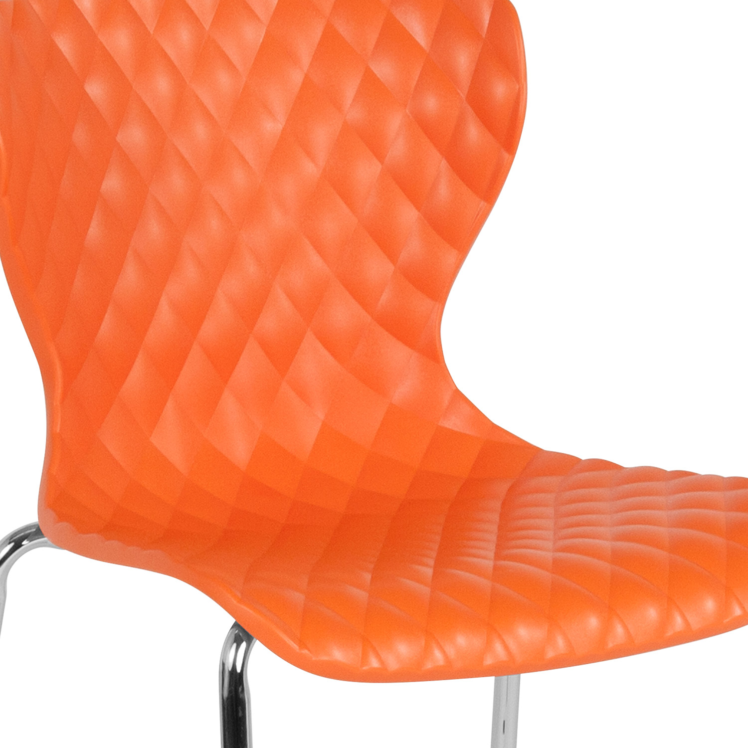 BLNK Lowell Plastic Contemporary Design Stack Chair - Orange